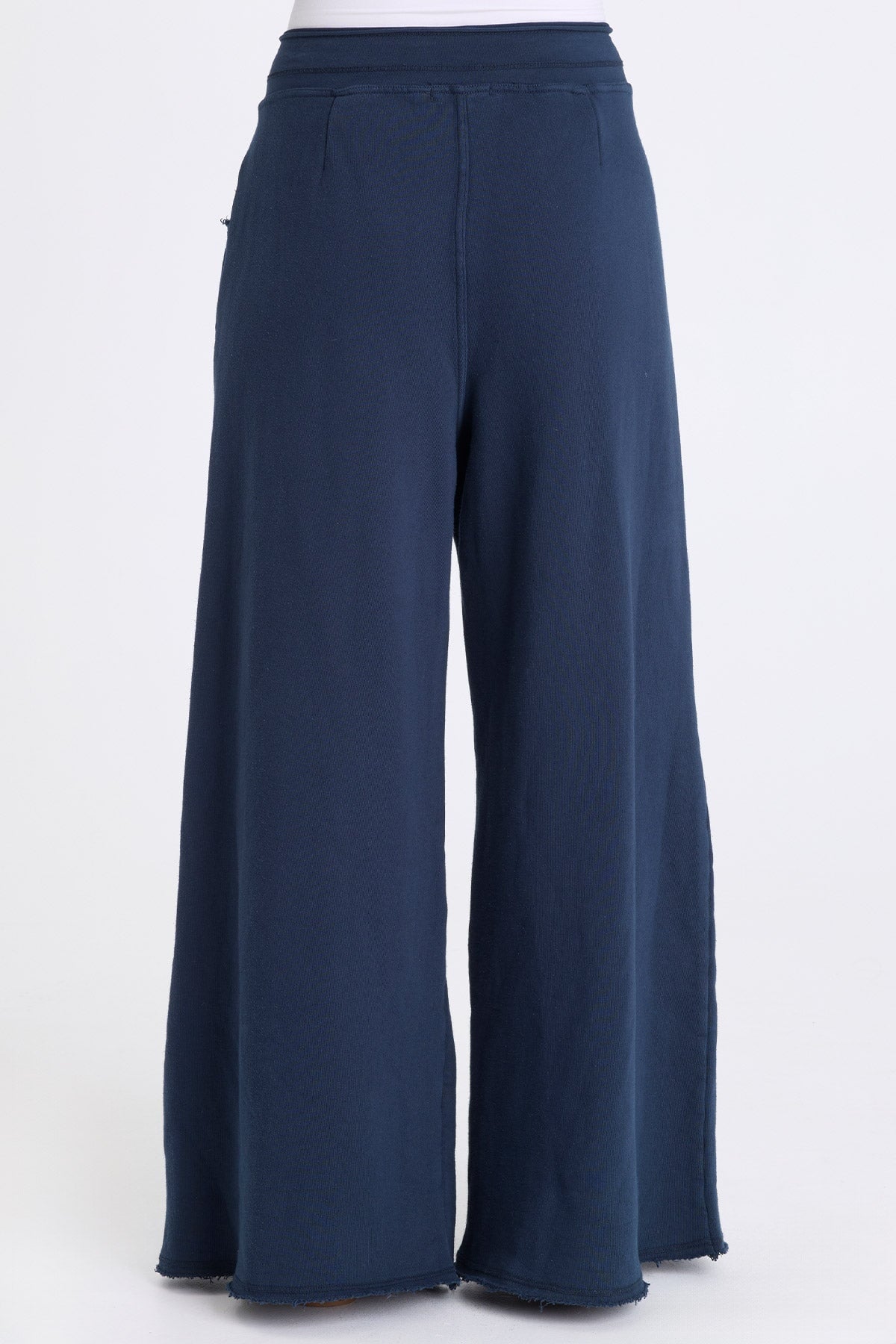 Aarav Heavy Fleece Wide-Leg Drawstring Waist Pant Midnight Blue - XCVI