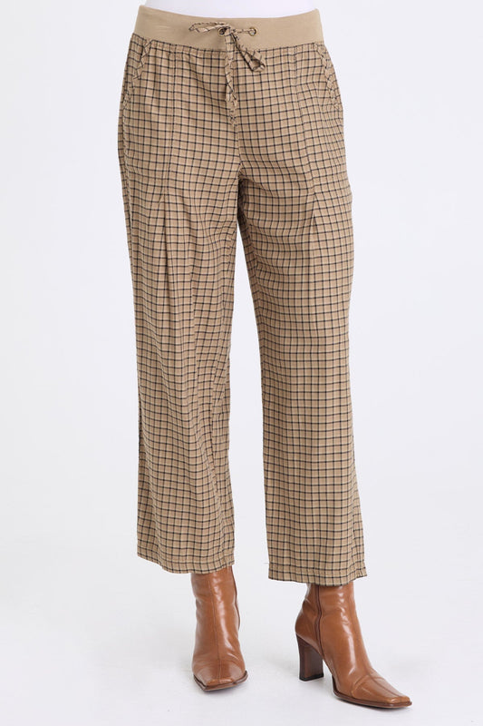 Amun Tattersall Plaid Tapered Pant Safari - XCVI