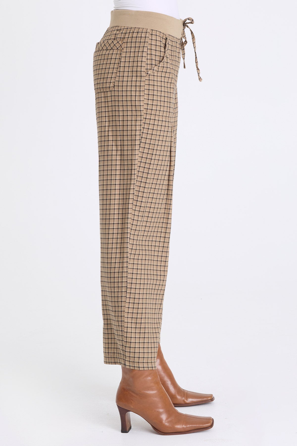 Amun Tattersall Plaid Tapered Pant Safari - XCVI