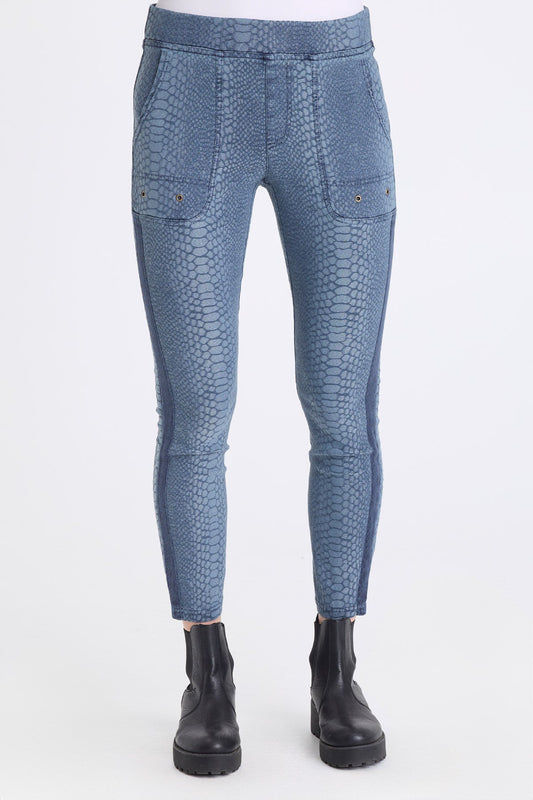 Marius Stretch Jacquard Legging Bluestone - XCVI