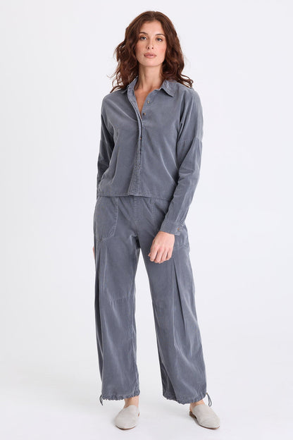 Mercer Corduroy Cinch Hem Barrel Pant Nebulous Pigment - XCVI