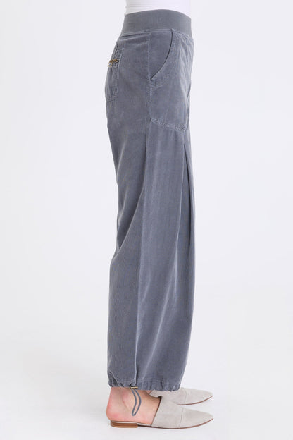Mercer Corduroy Cinch Hem Barrel Pant Nebulous Pigment - XCVI