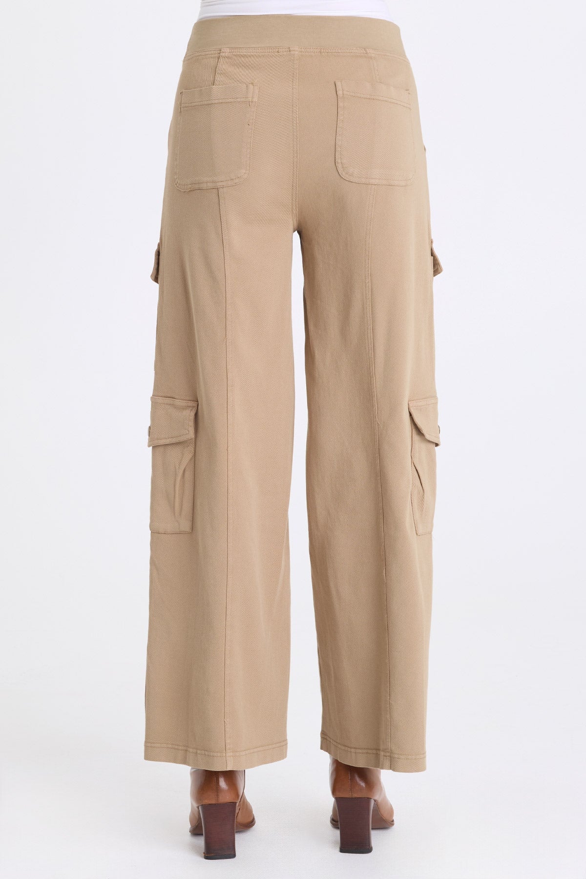 Romulus Twill Wide-Leg Cargo Pant Safari - XCVI