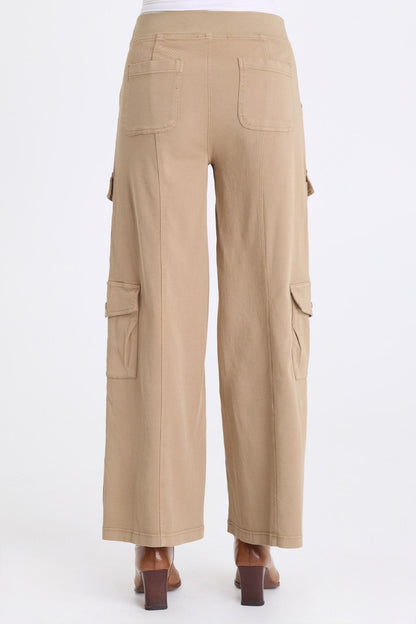 Romulus Twill Wide-Leg Cargo Pant Safari - XCVI