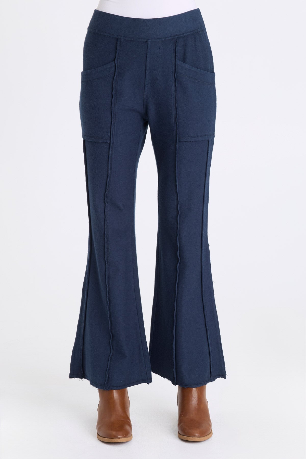 Lucius Twill Knit Flare Leg Pant Midnight Blue - XCVI