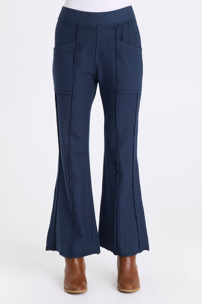 Lucius Twill Knit Flare Leg Pant Midnight Blue - XCVI