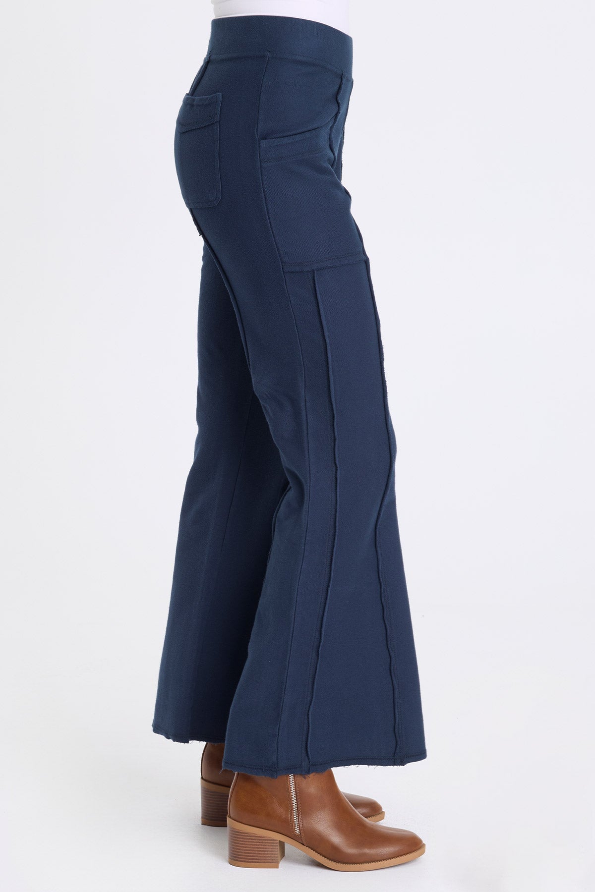 Lucius Twill Knit Flare Leg Pant Midnight Blue - XCVI