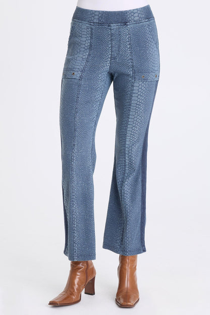Crispin Stretch Jacquard Flare Leg Pant Bluestone - XCVI