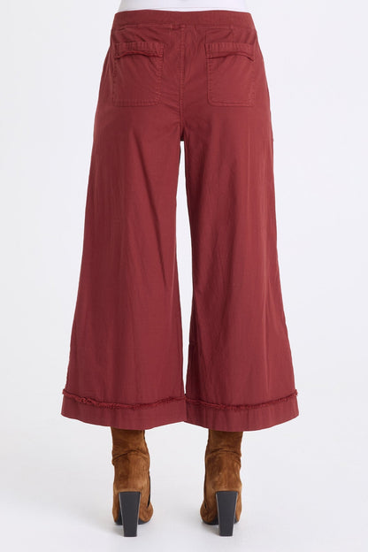 Nicolene Poplin Grid Pintuck Crop Twinberry - XCVI