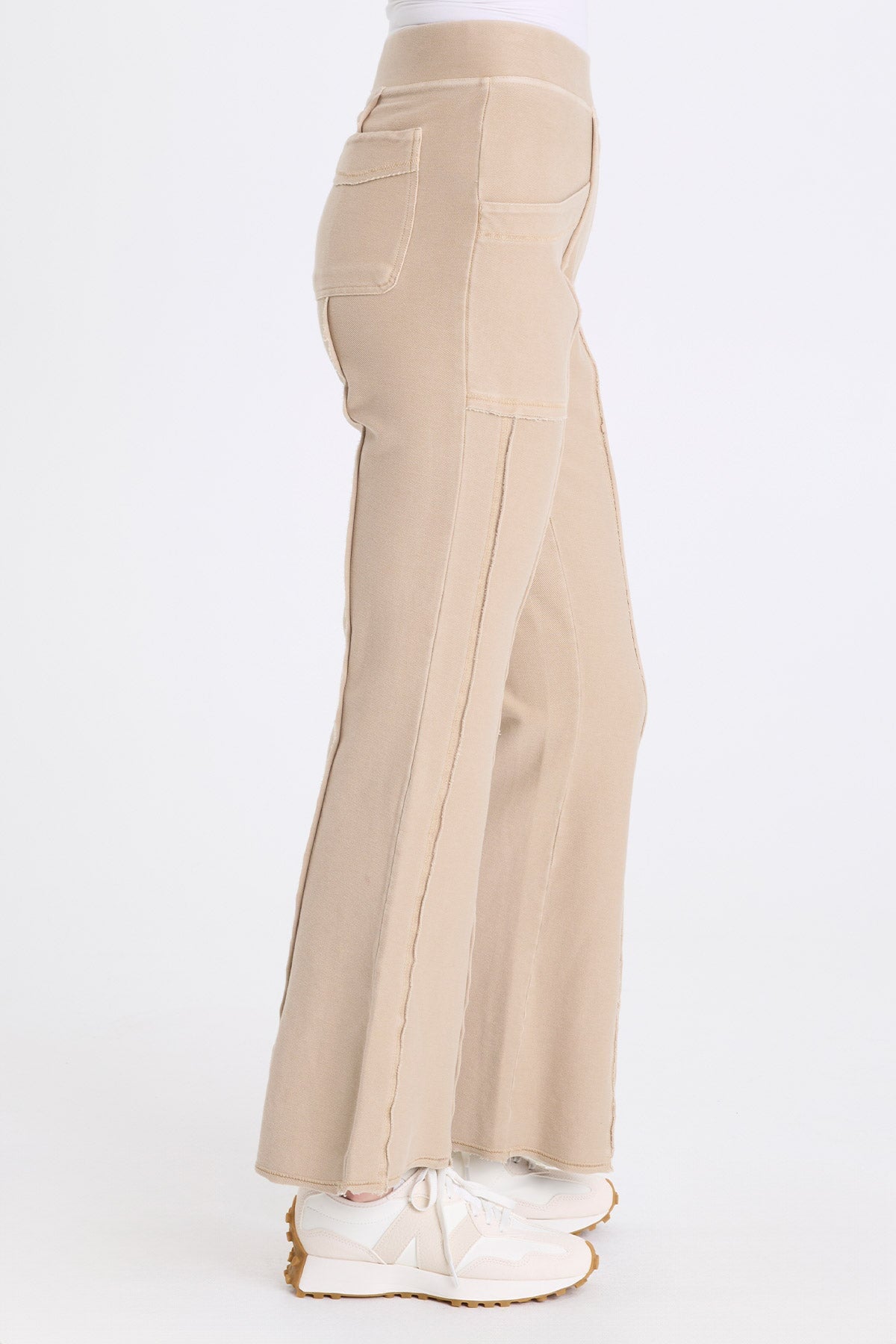 Lucius Twill Knit Flare Leg Pant Merino Wool Pigment - XCVI