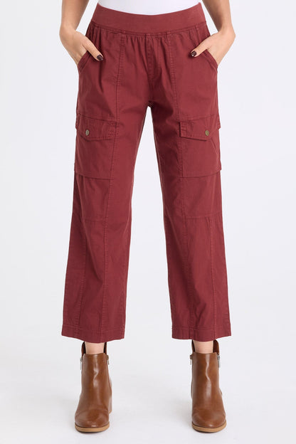 Aspasia Poplin Ankle Pull-On Pant Twinberry - XCVI