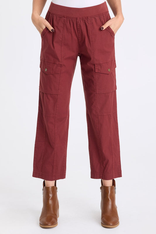 Aspasia Poplin Ankle Pull-On Pant Twinberry - XCVI