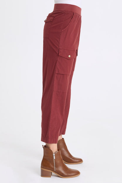 Aspasia Poplin Ankle Pull-On Pant Twinberry - XCVI