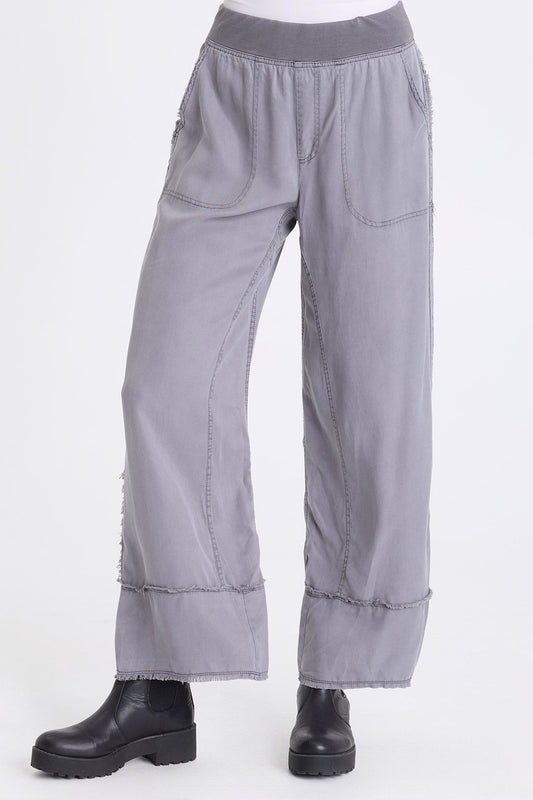 Gamal Soft Twill Pull-On Wide Leg Pant Nebulous Pigment - XCVI