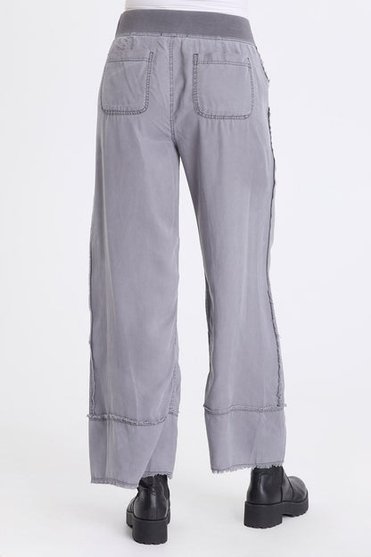 Gamal Soft Twill Pull-On Wide Leg Pant Nebulous Pigment - XCVI