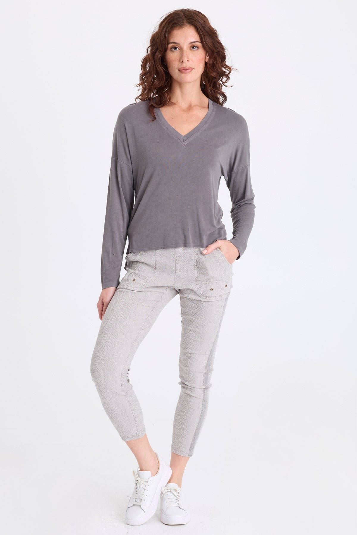 Marius Stretch Jacquard Legging Earl Grey Pigment - XCVI