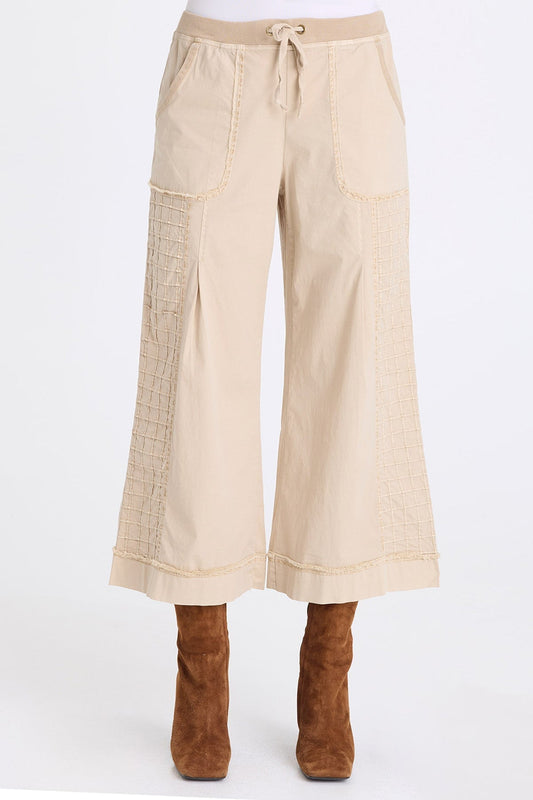 Nicolene Poplin Grid Pintuck Crop Merino Wool Pigment - XCVI