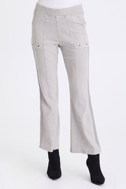 Crispin Stretch Jacquard Flare Leg Pant Earl Grey Pigment - XCVI