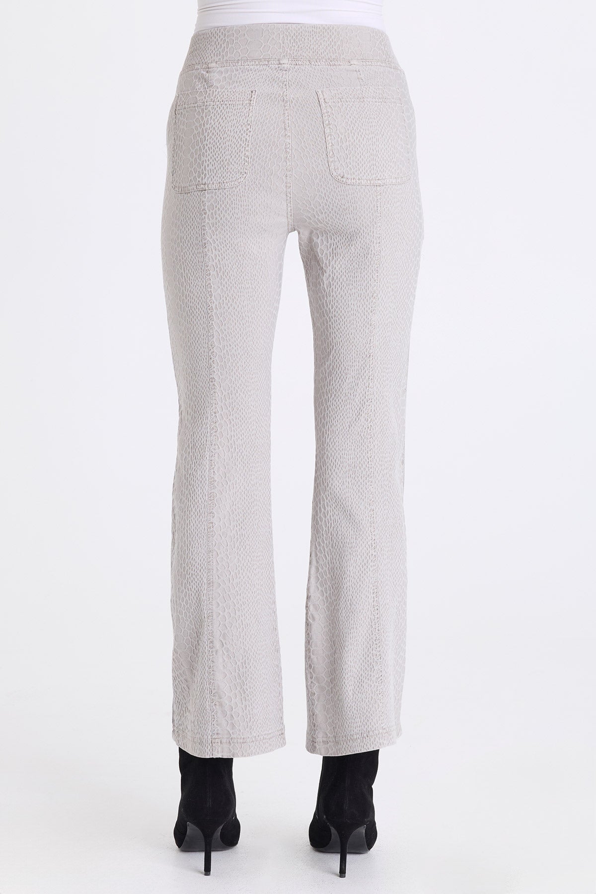 Crispin Stretch Jacquard Flare Leg Pant Earl Grey Pigment - XCVI