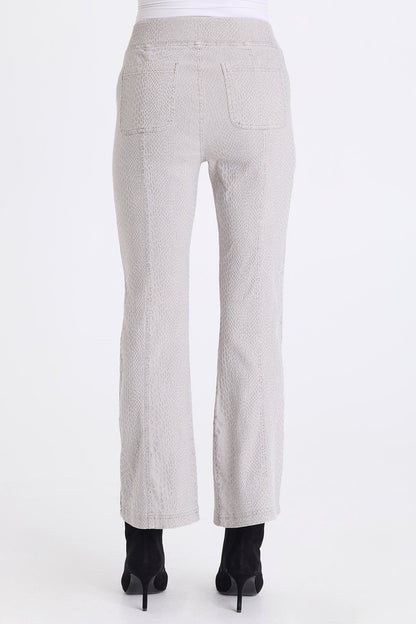 Crispin Stretch Jacquard Flare Leg Pant Earl Grey Pigment - XCVI
