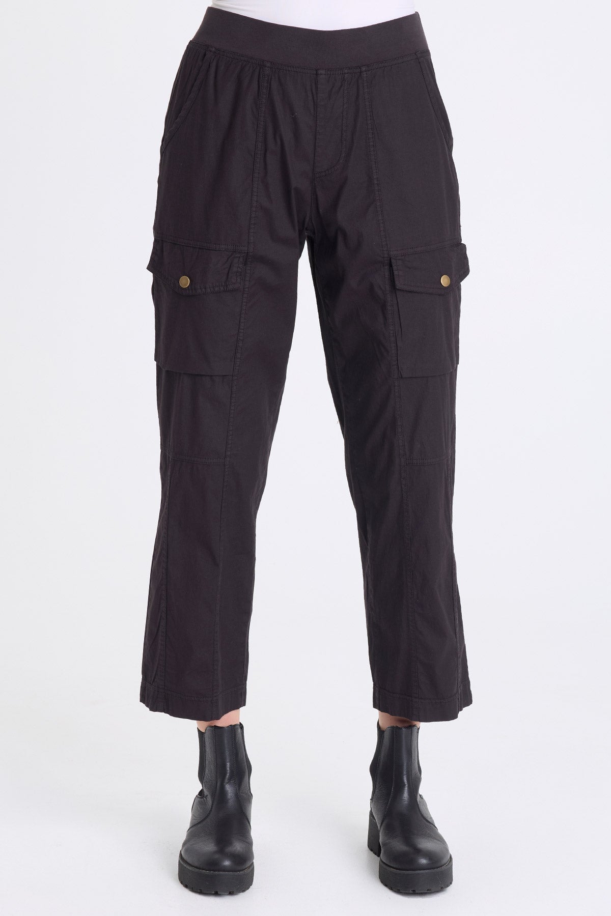 Aspasia Poplin Ankle Pull-On Pant Black - XCVI