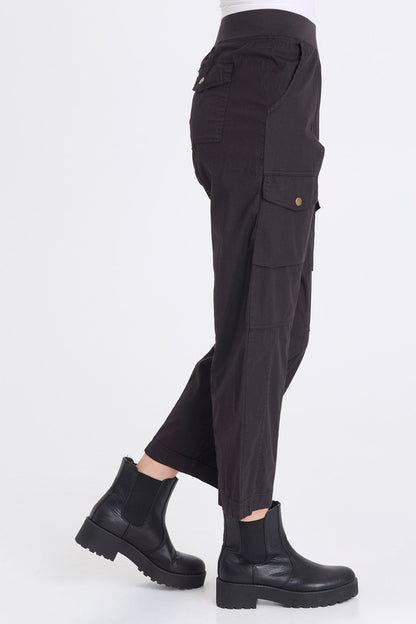 Aspasia Poplin Ankle Pull-On Pant Black - XCVI