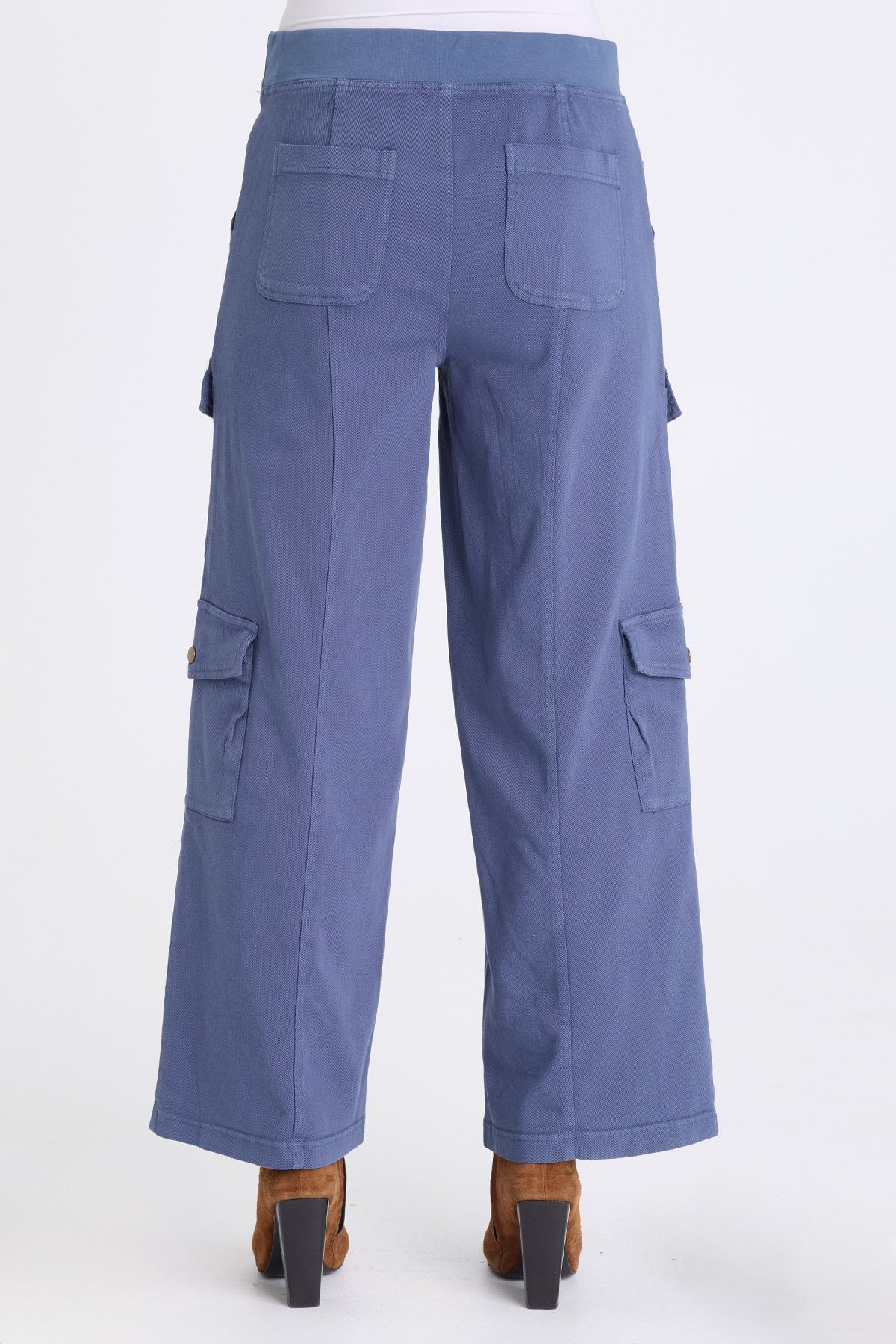 Romulus Twill Wide-Leg Cargo Pant Bluestone - XCVI