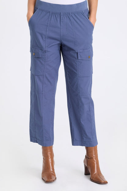 Aspasia Poplin Ankle Pull-On Pant Bluestone - XCVI