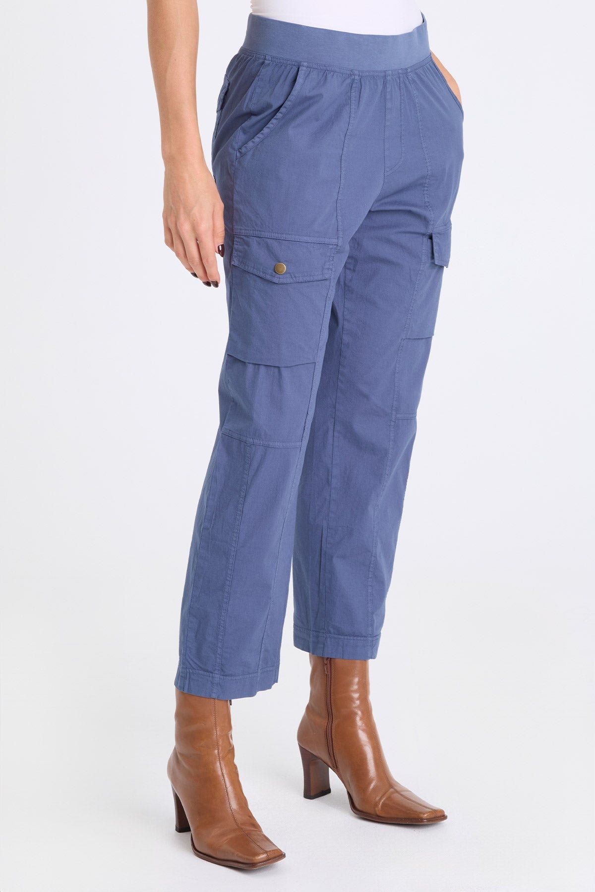Aspasia Poplin Ankle Pull-On Pant Bluestone - XCVI