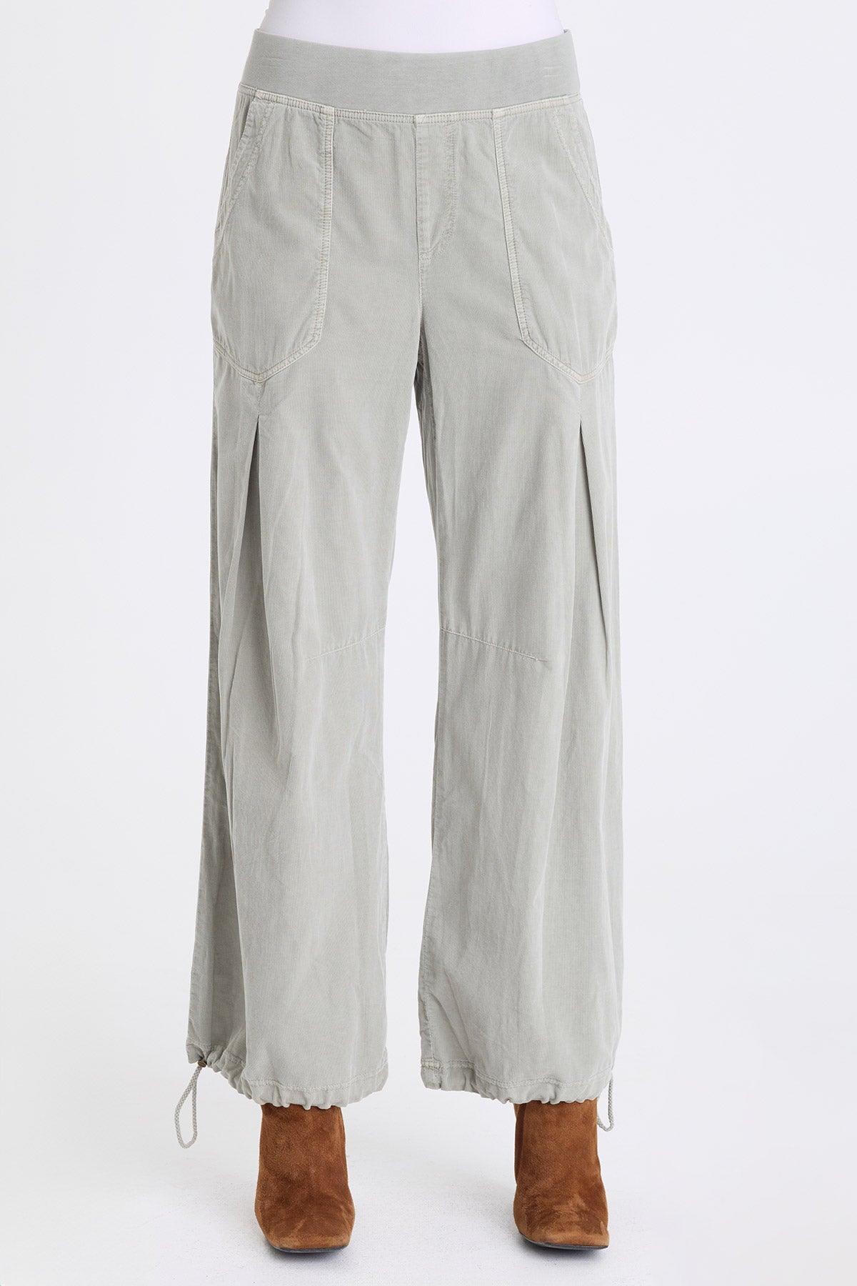 Mercer Corduroy Cinch Hem Barrel Pant Earl Grey Pigment - XCVI