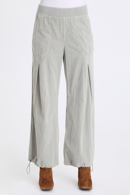 Mercer Corduroy Cinch Hem Barrel Pant Earl Grey Pigment - XCVI