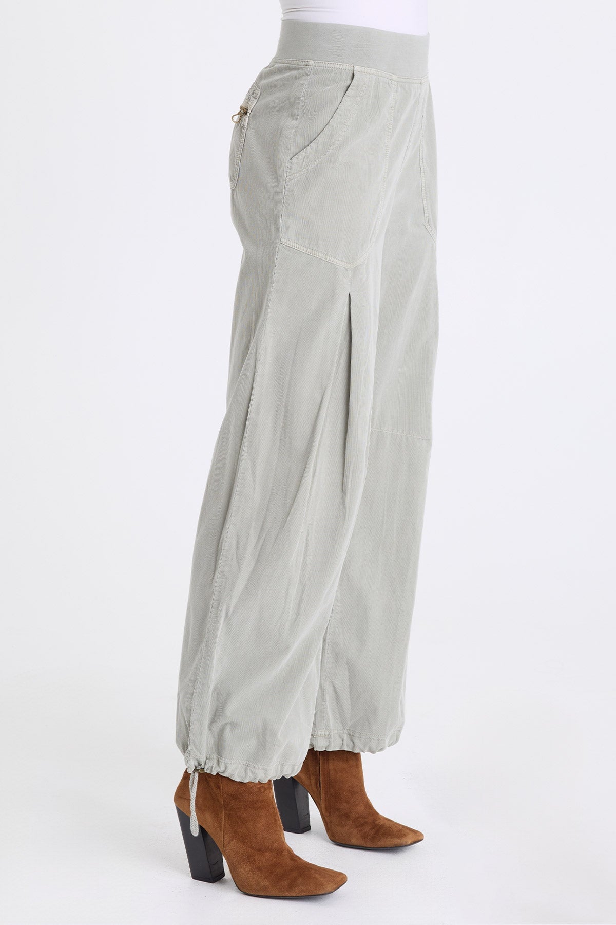 Mercer Corduroy Cinch Hem Barrel Pant Earl Grey Pigment - XCVI
