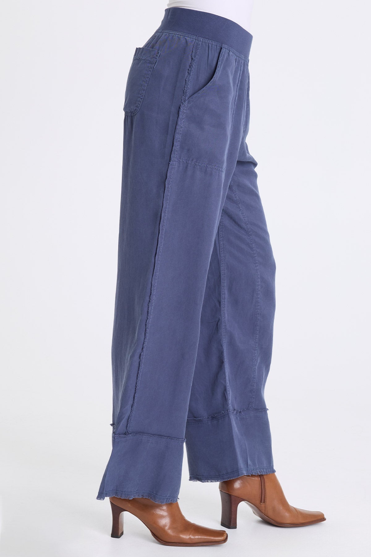 Gamal Soft Twill Pull-On Wide Leg Pant Bluestone - XCVI