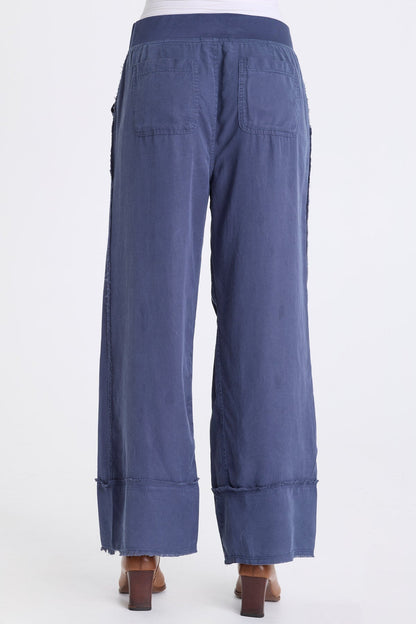 Gamal Soft Twill Pull-On Wide Leg Pant Bluestone - XCVI