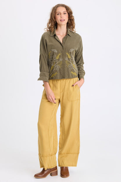 Gamal Soft Twill Pull-On Wide Leg Pant Radiance Pigment - XCVI