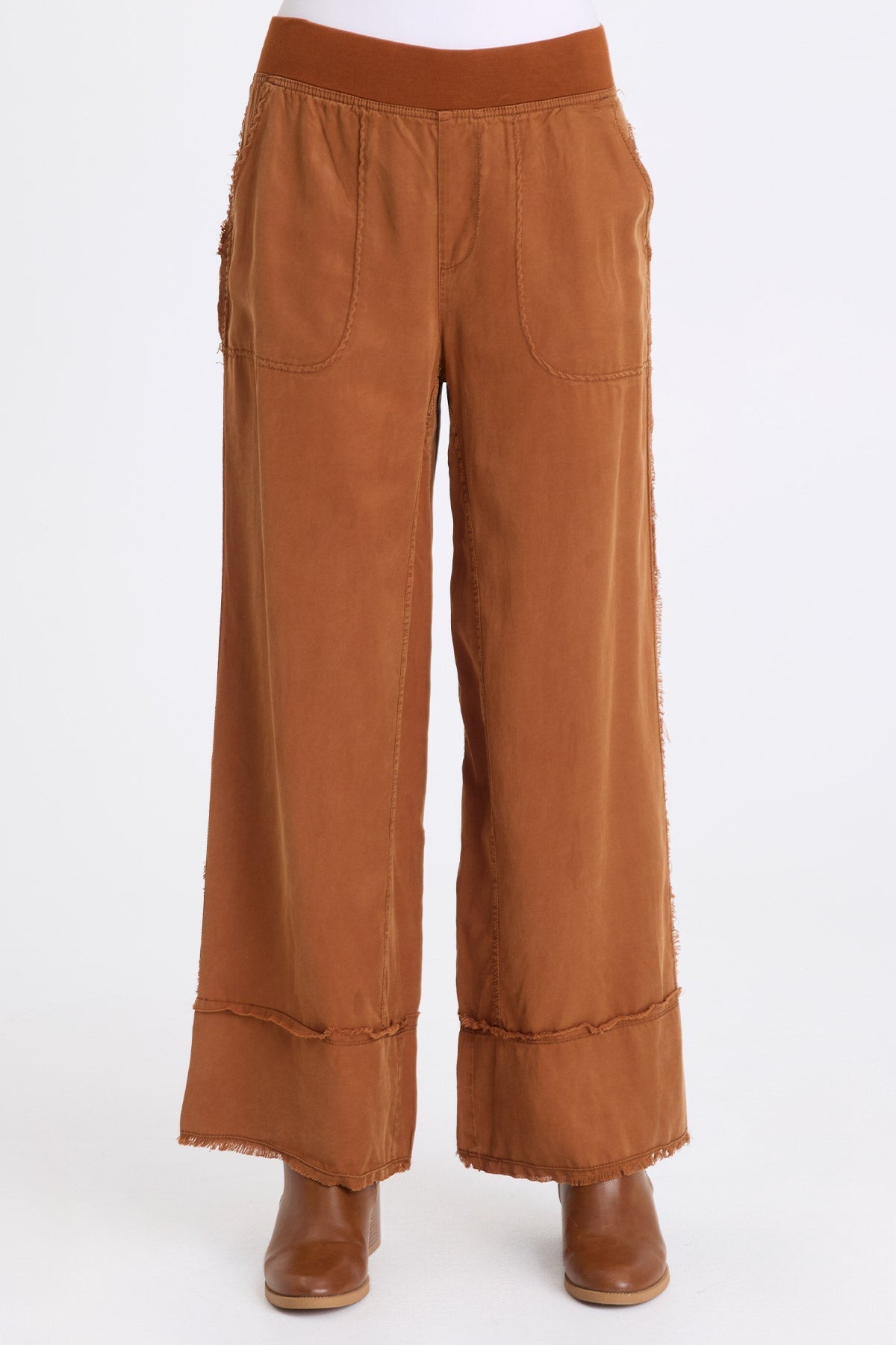 Gamal Soft Twill Pull-On Wide Leg Pant Rufous Pigment - XCVI