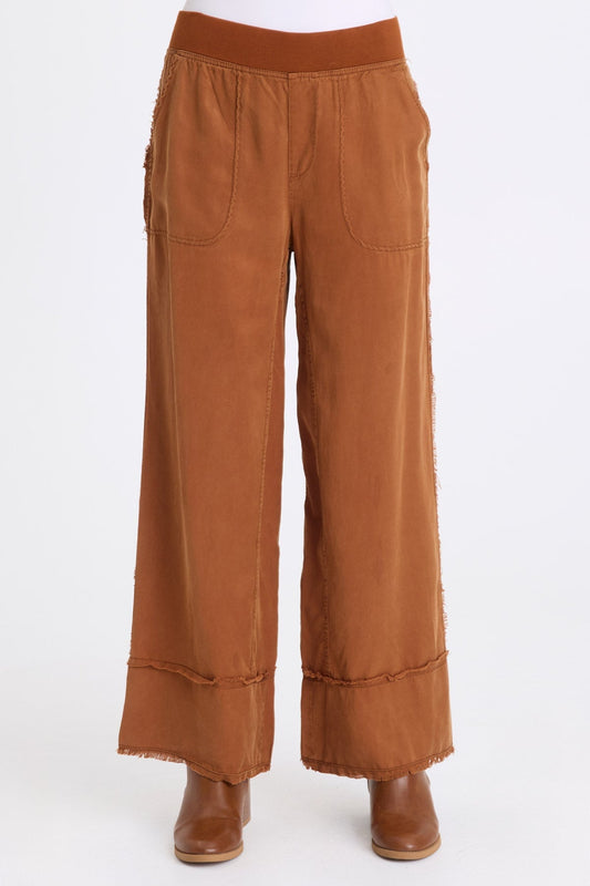 Gamal Soft Twill Pull-On Wide Leg Pant Rufous Pigment - XCVI