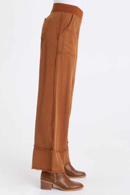 Gamal Soft Twill Pull-On Wide Leg Pant Rufous Pigment - XCVI