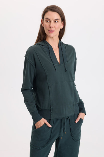 Wearables Rosalyn Casual Fleece Hoodie Vining Ivy Pigment - XCVI