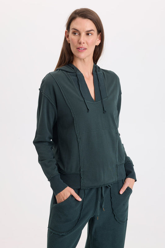 Wearables Rosalyn Casual Fleece Hoodie Vining Ivy Pigment - XCVI