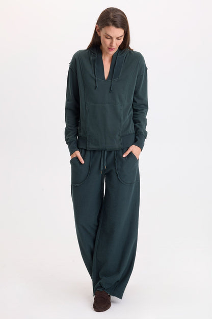 Wearables Rosalyn Casual Fleece Hoodie Vining Ivy Pigment - XCVI