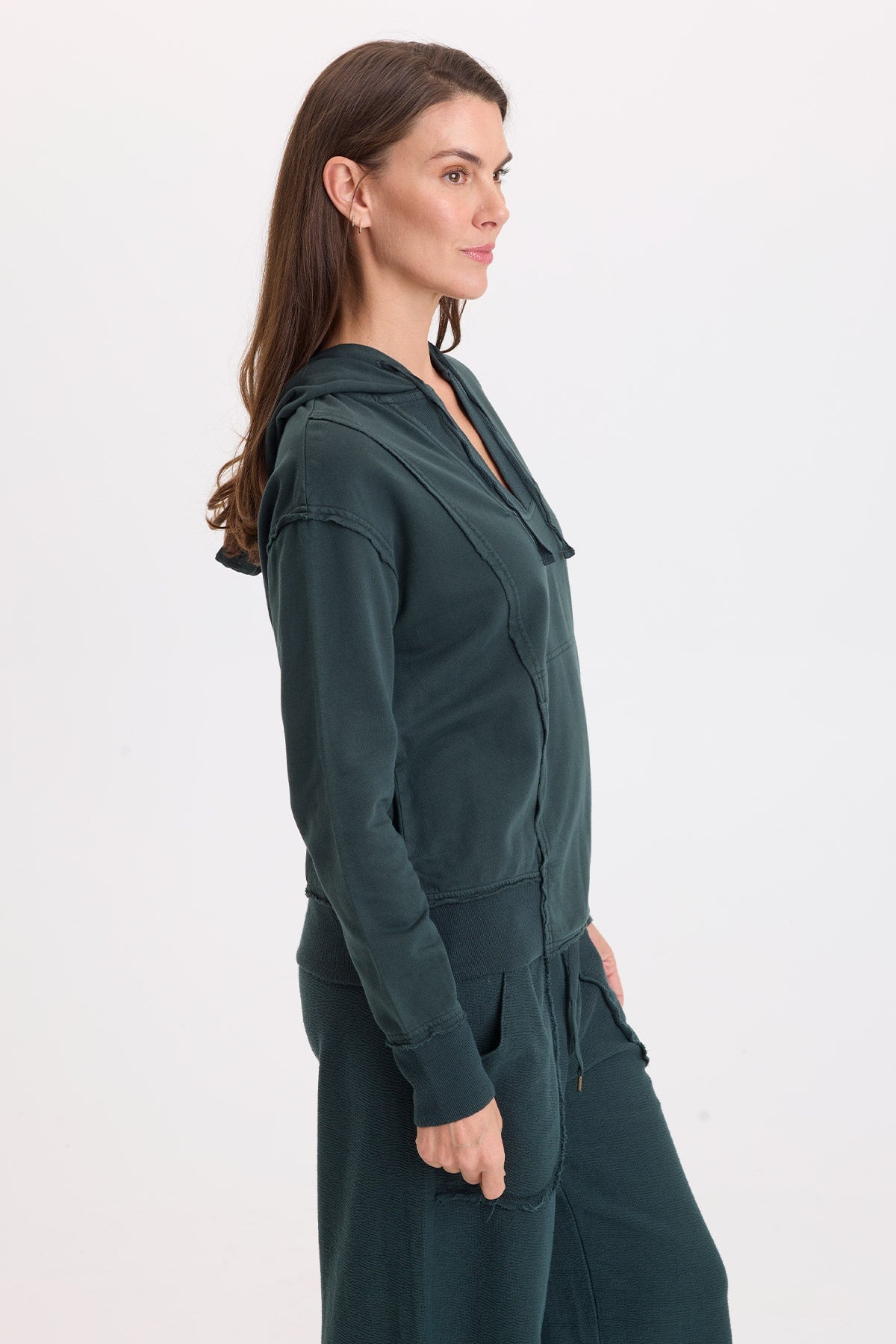 Wearables Rosalyn Casual Fleece Hoodie Vining Ivy Pigment - XCVI
