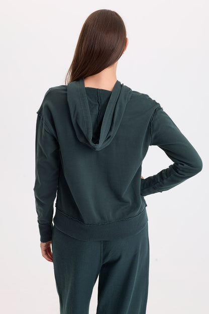 Wearables Rosalyn Casual Fleece Hoodie Vining Ivy Pigment - XCVI
