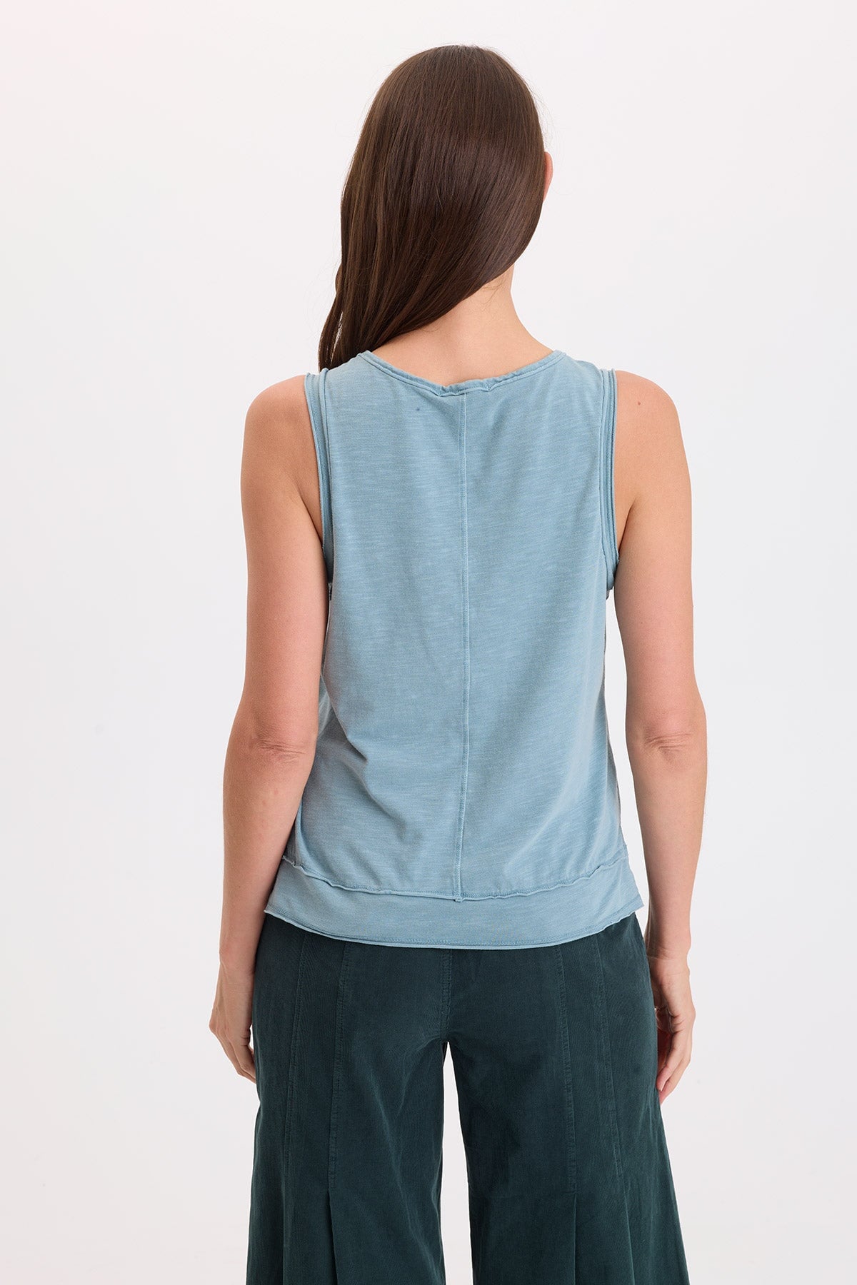 Wearables Fosca Slub Jersey Tiered Hem Tank Thunderclap Pigment - XCVI