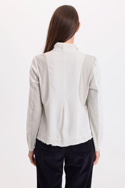 Neith Twill Zip-Up Jacket Whitecap Pigment - XCVI