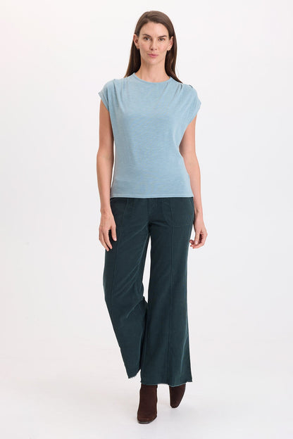 Wearables Arwen Slub Jersey Mock Neck Tee Thunderclap Pigment - XCVI