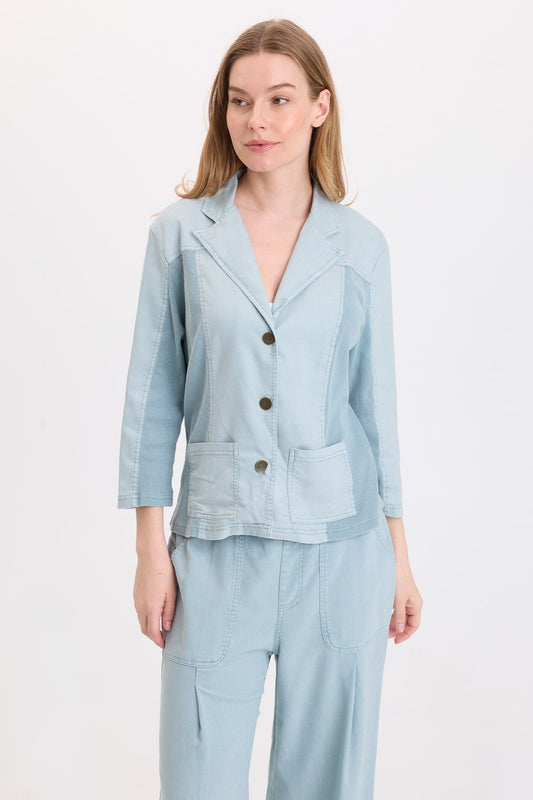Wearables Donika Twill Relaxed Blazer Thunderclap Pigment - XCVI