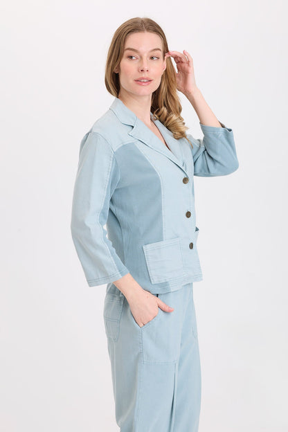 Wearables Donika Twill Relaxed Blazer Thunderclap Pigment - XCVI