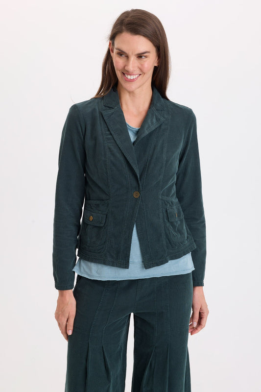 Wearables Jino Cotton Corduroy Blazer Vining Ivy Pigment - XCVI