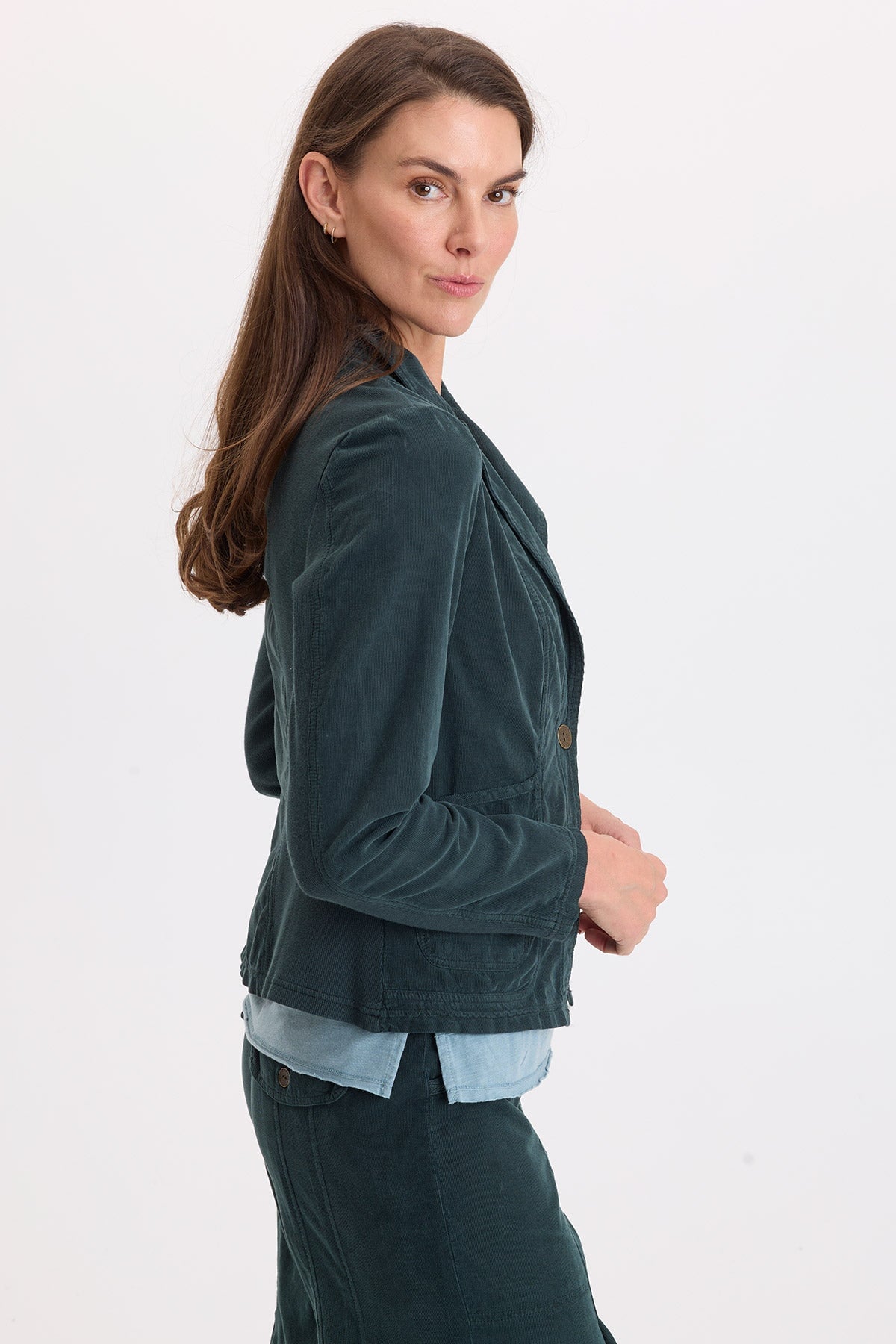 Wearables Jino Cotton Corduroy Blazer Vining Ivy Pigment - XCVI